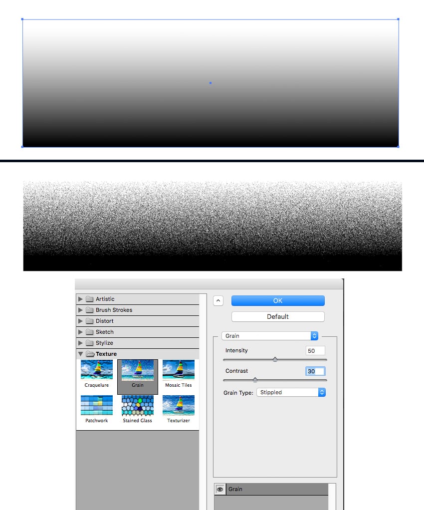apply a grain texture effect