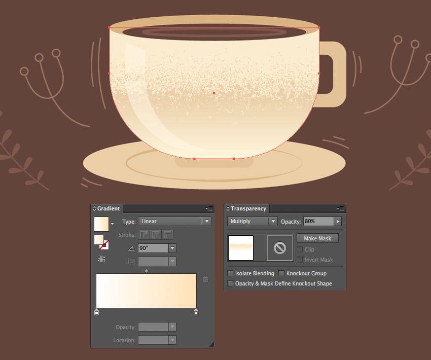 apply a gentle linear gradient to the texture