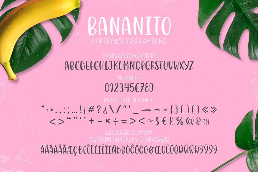 all the features of the font