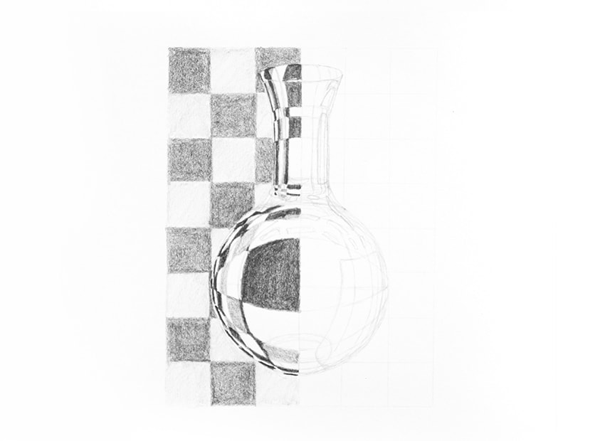 how to draw distortions in glass