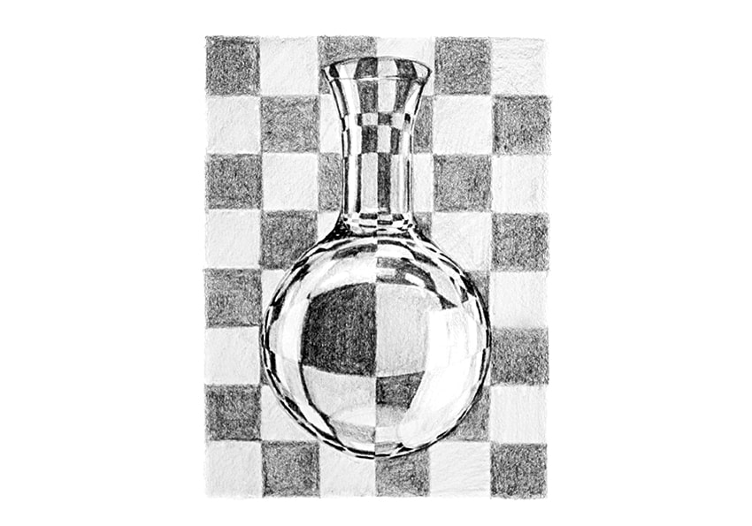 how to draw realistic solid glass with pencils