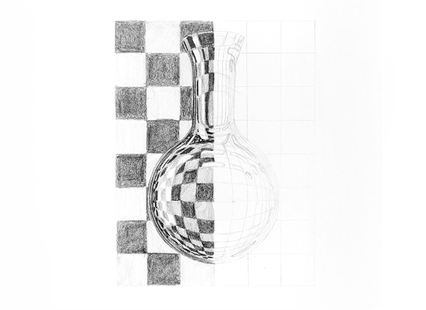 how to draw reflections on a glass bottle