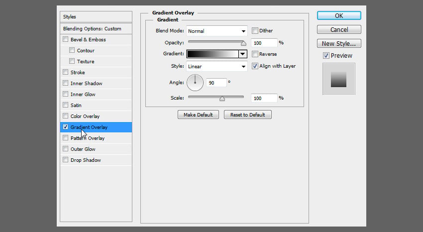 check gradient overlay