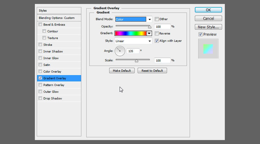 change blend mode of gradient