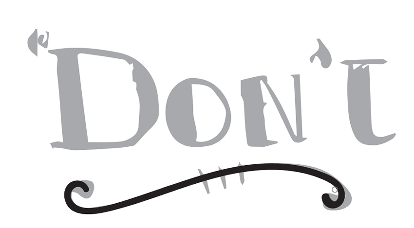 Carefully draw smooth text designs