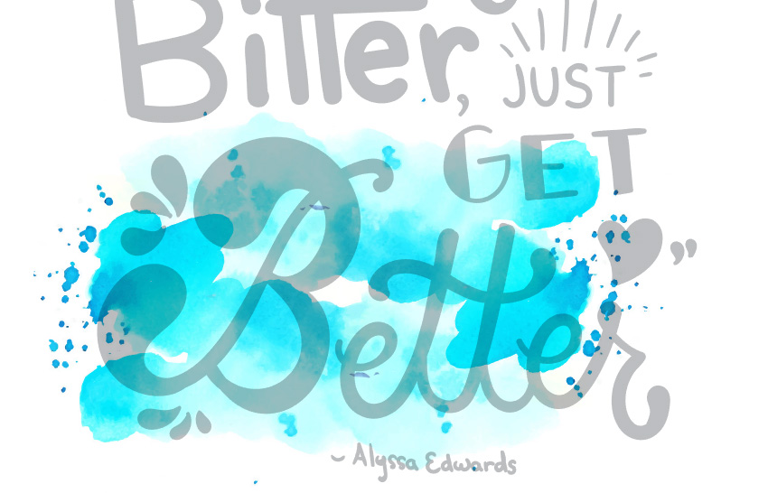 Overlap your text with your watercolor texture