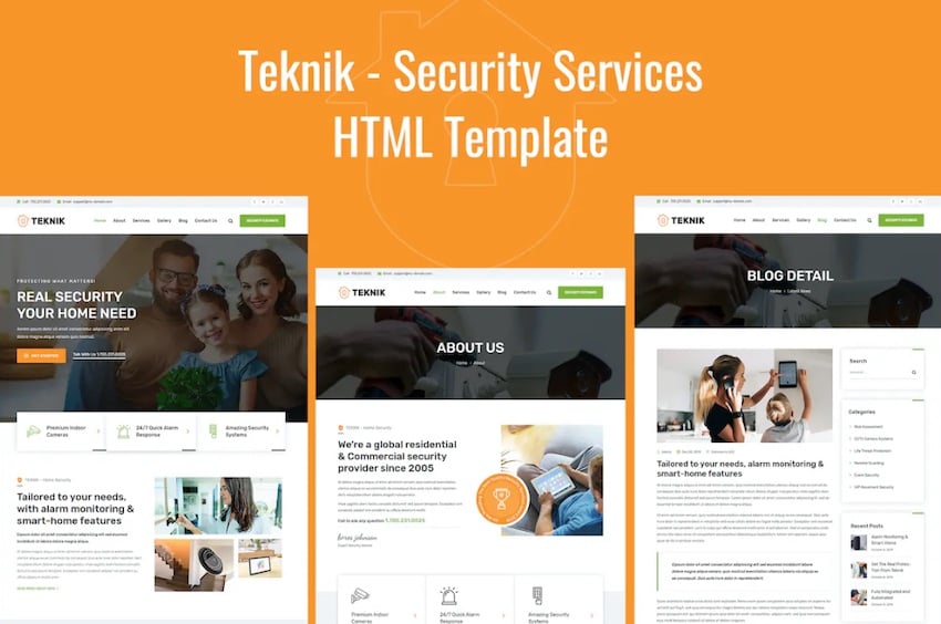 12 Best Home Security HTML Website Templates for 2025 | Envato Tuts+