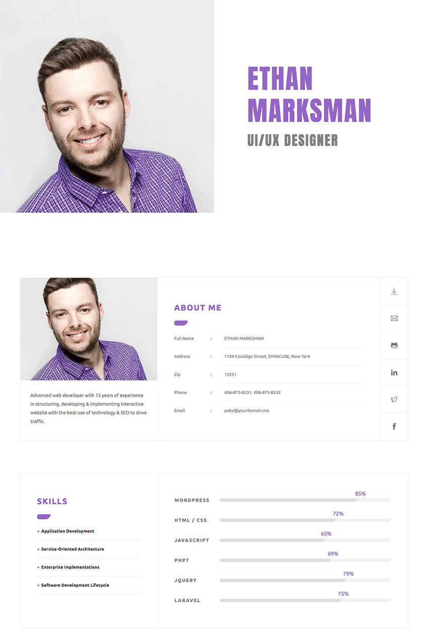 CVitae Responsive HTML Resume Website Template