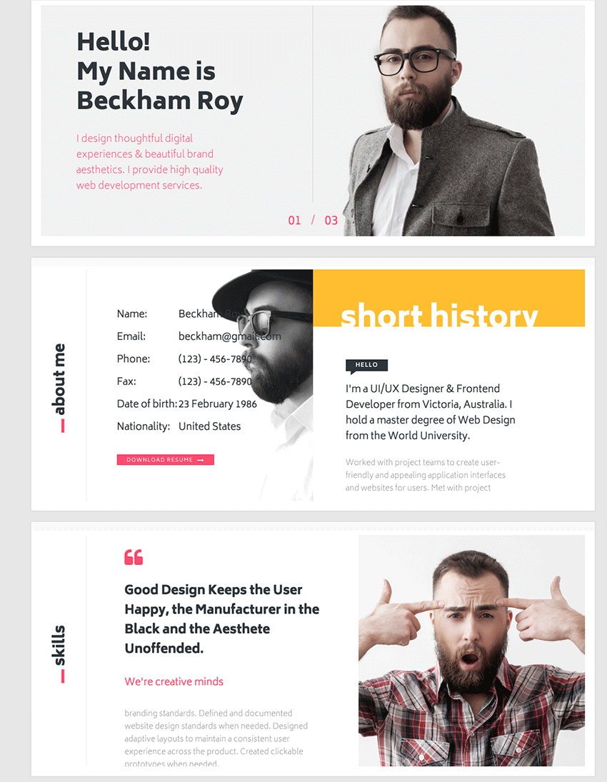 MUU Creative Interactive HTML Resume Portfolio Template