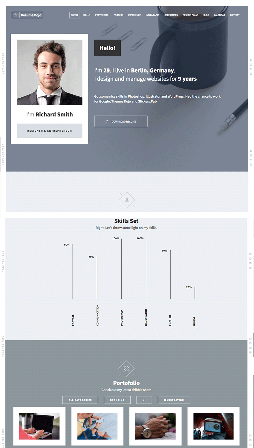 Resume Dojo Feature-Rich HTML Website Template