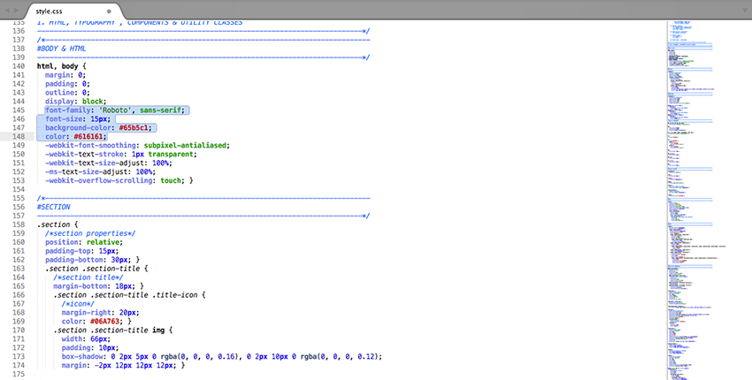 A look at the resume website templates CSS file