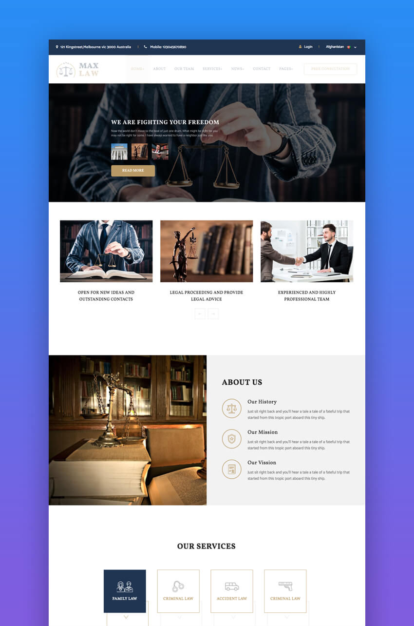 25 Top Responsive HTML Lawyer (Law Firm) Website Templates