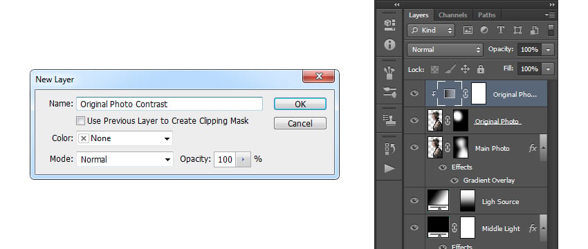 Creating new gradient map adjustment layer