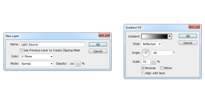 Creating new gradient fill layer