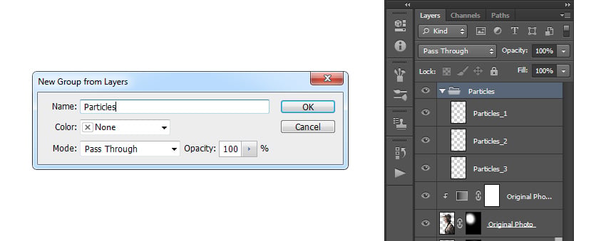 Creating new group from layers
