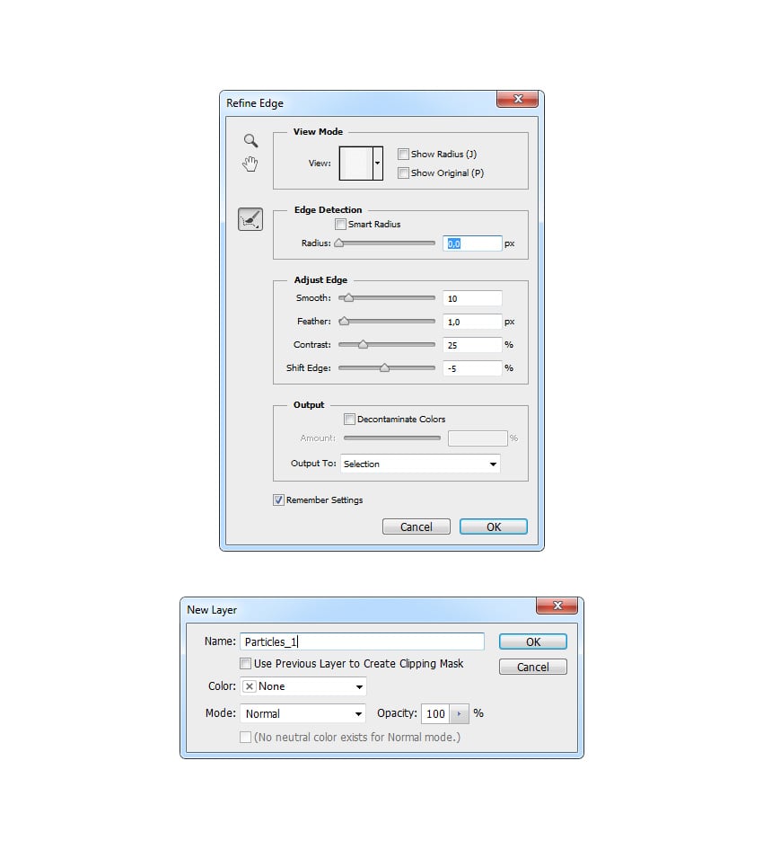 Refining edge and creating new layer