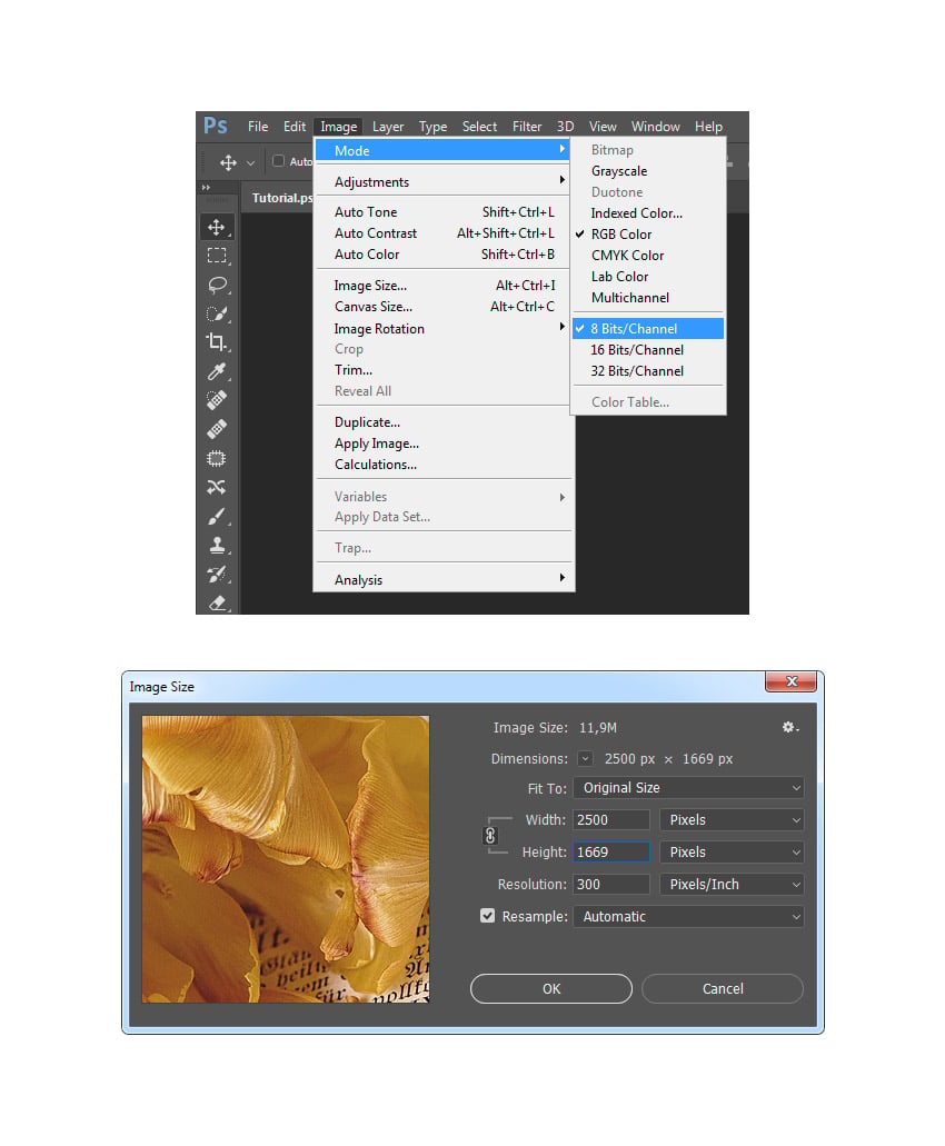 Checking image size and mode