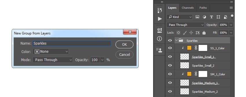 Creating new group from layers