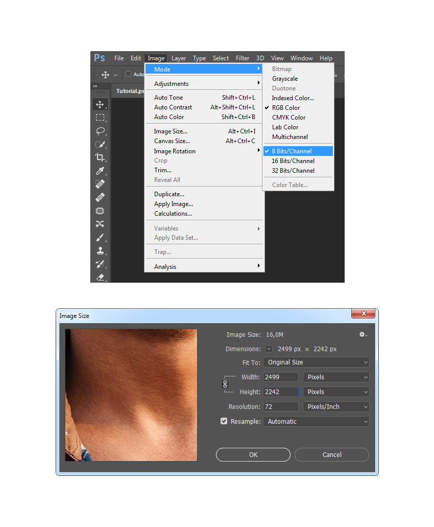 Checking image size and mode