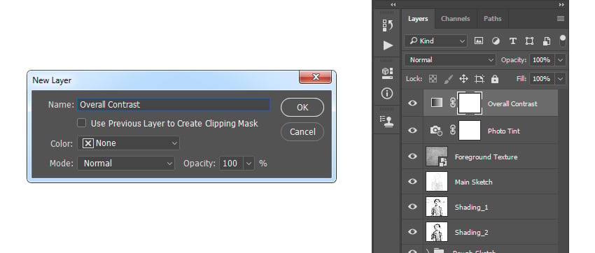 Creating new gradient map adjustment layer