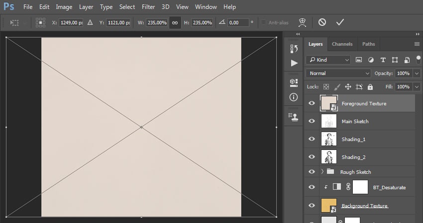 Placing texture