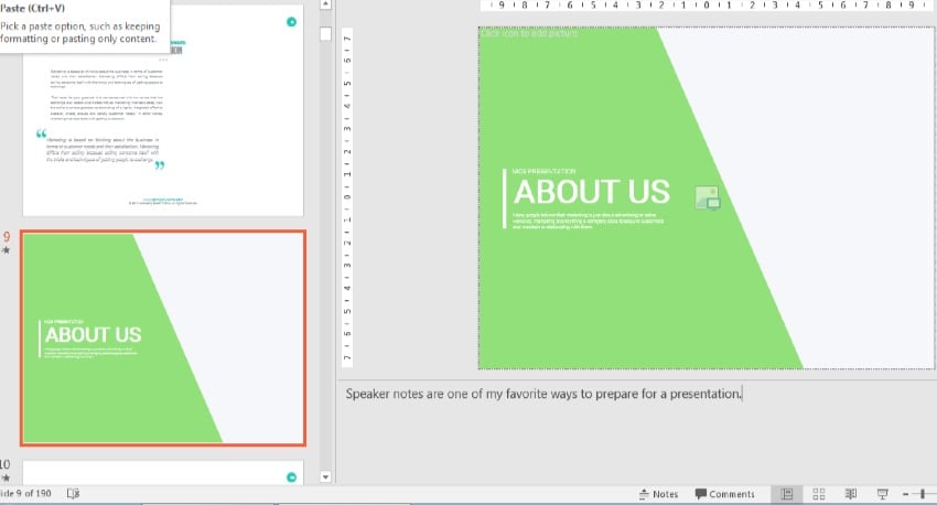Use PowerPoint speaker notes