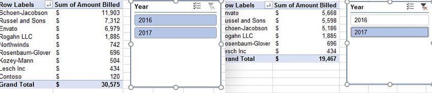 Excel Slicer Example