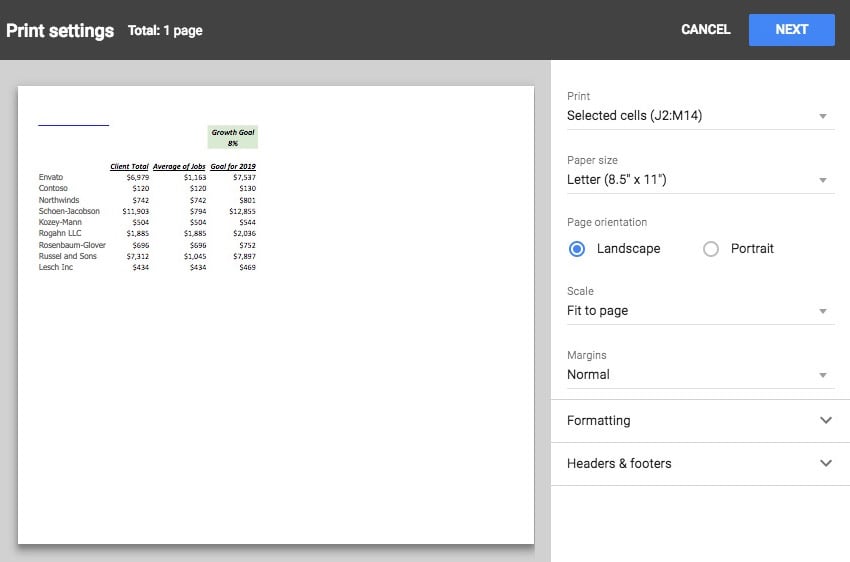 How to Print Areas, Ranges or Full Google Spreadsheets | Envato Tuts+
