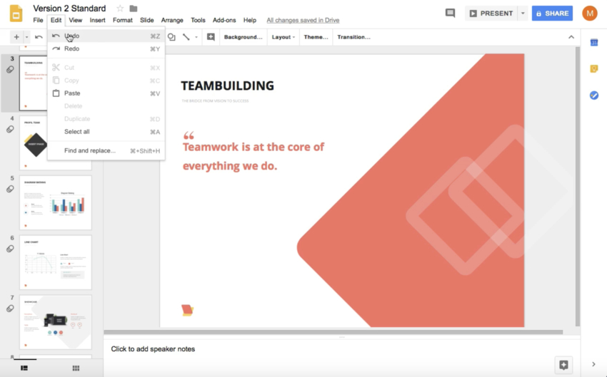 Undo delete text box on Google Slide