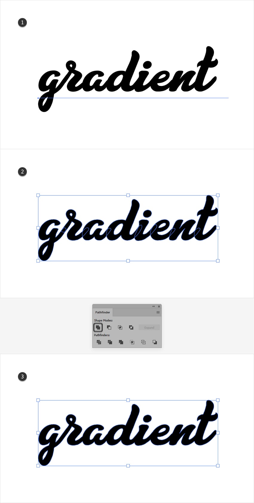add gradient text illustrator