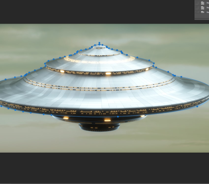 outlining the UFO to remove the background