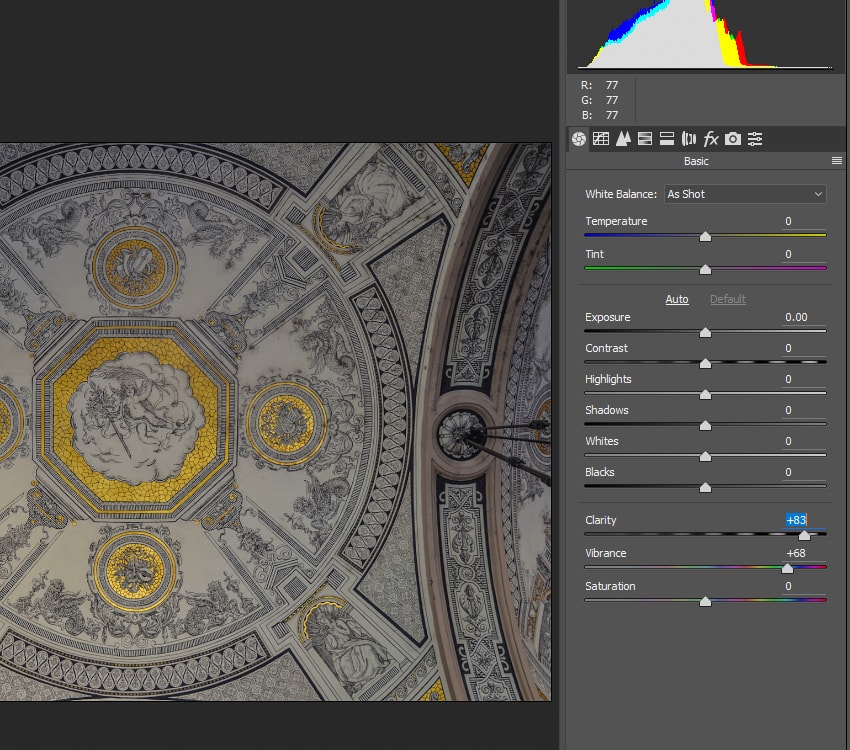 Adjusting the contrast of the background