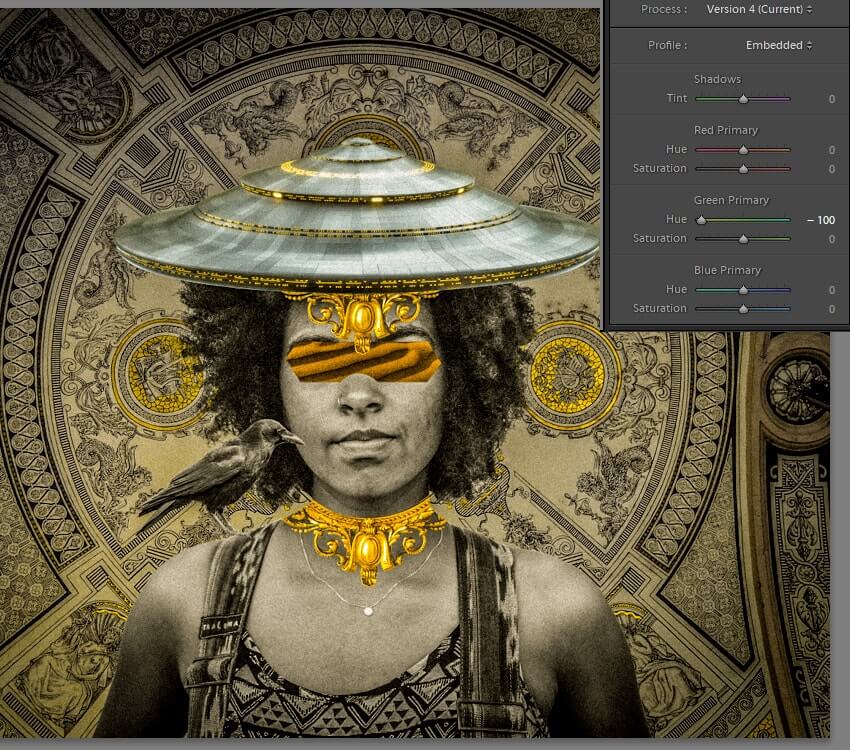 Adjusting the hue in Lightroom