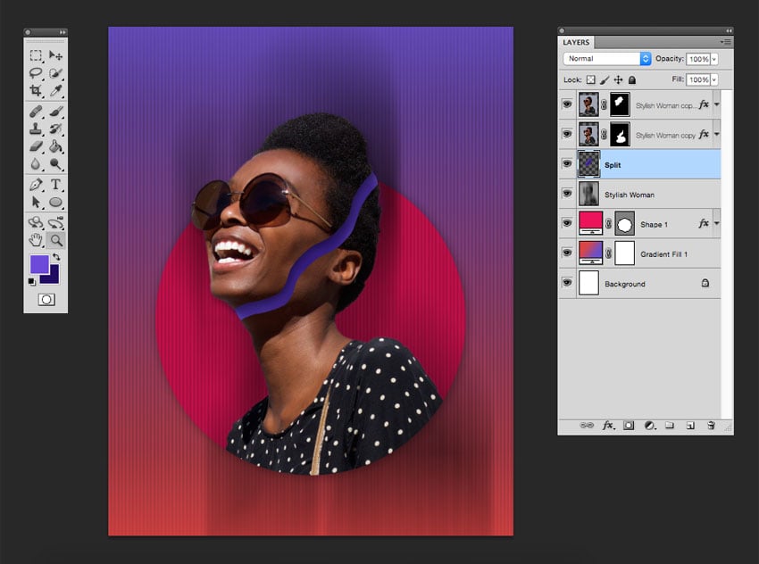 Create a new layer and using the brush tool add a mass to create a sense of depth