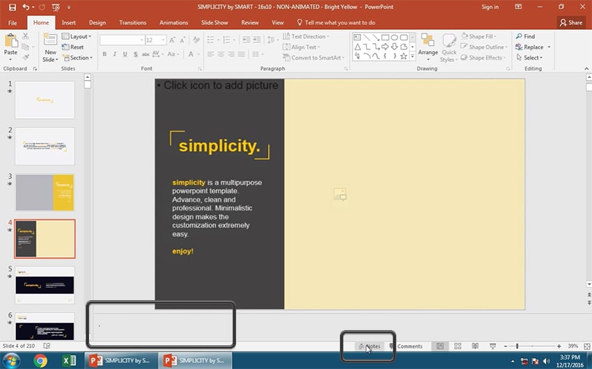 PowerPoint Notes Panel