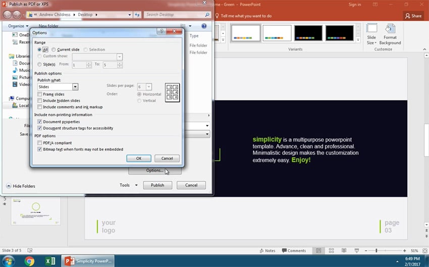 Adjust PowerPoint Options Before Saving Your PDF