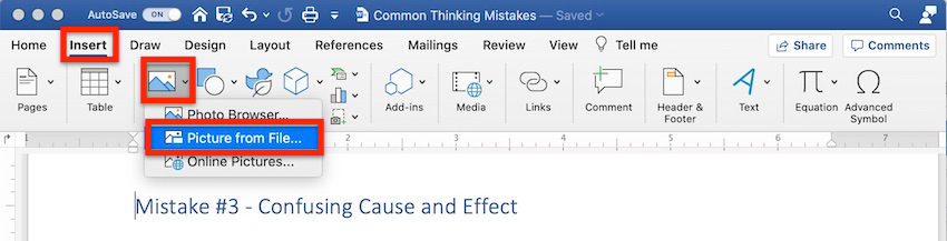 Microsoft clip art - Insert picture from file