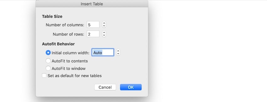 Word で表の全体または一部を選択する方法