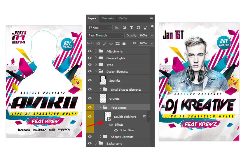 Changing the Photo in a Flyer Template