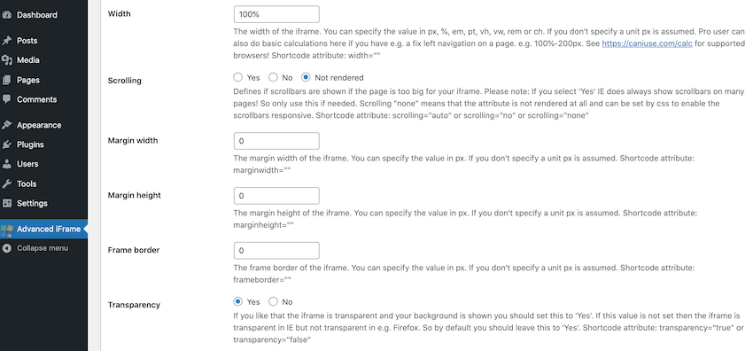 The Advanced iframe WordPress plugin.