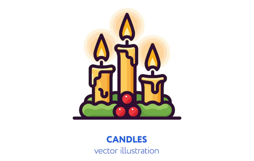 vector line art candles