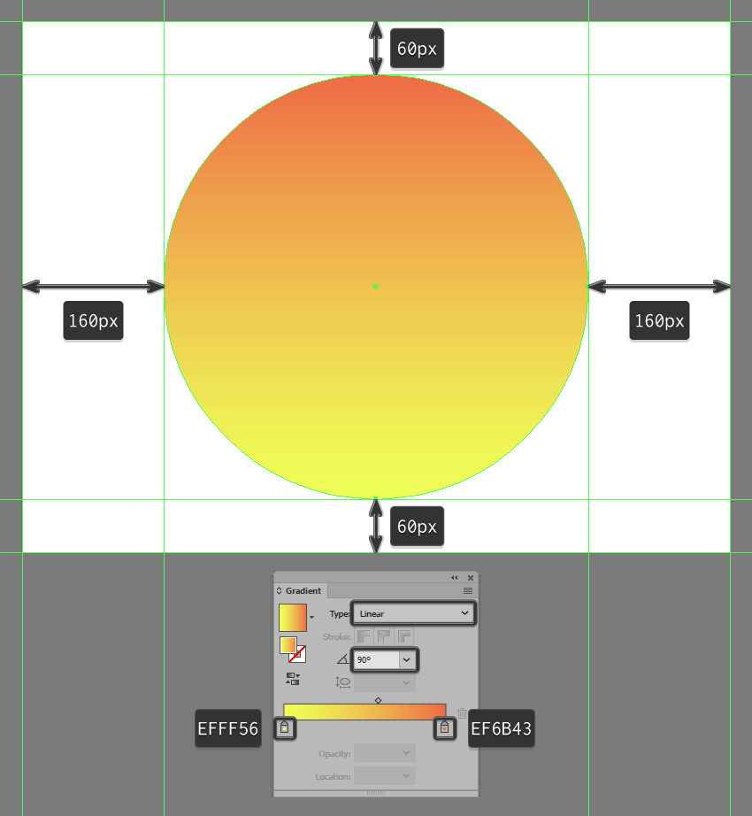 creating and positioning the main shape for the illustrations background