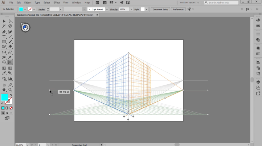 adjusting the position of the horizon level