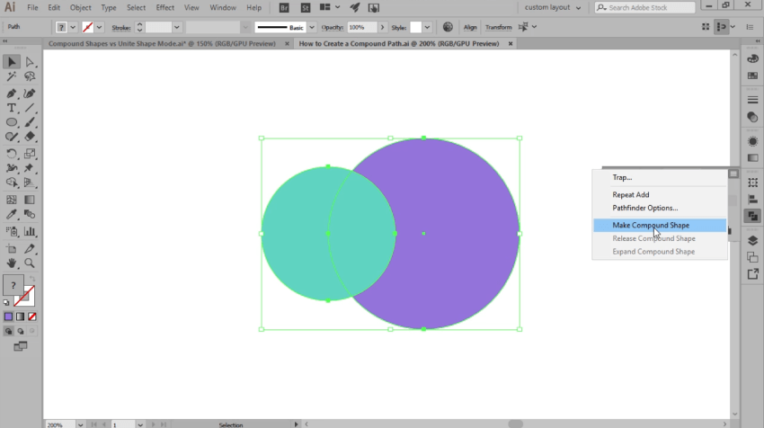 how to create a compound shape
