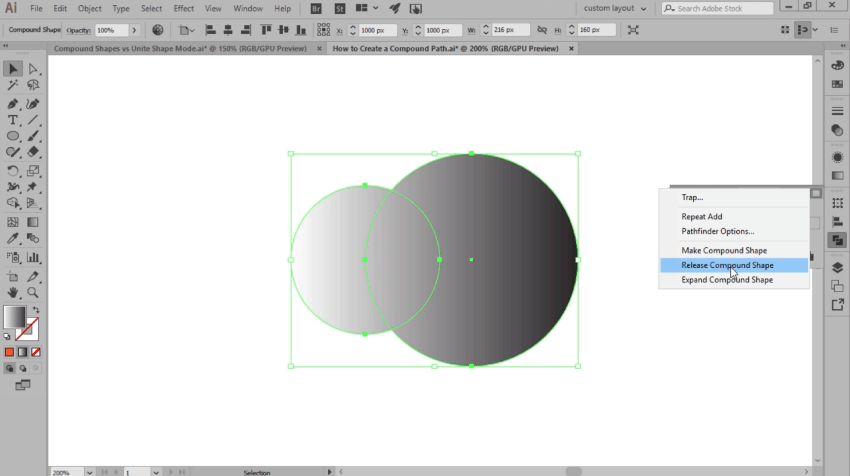 how to release a compound shape