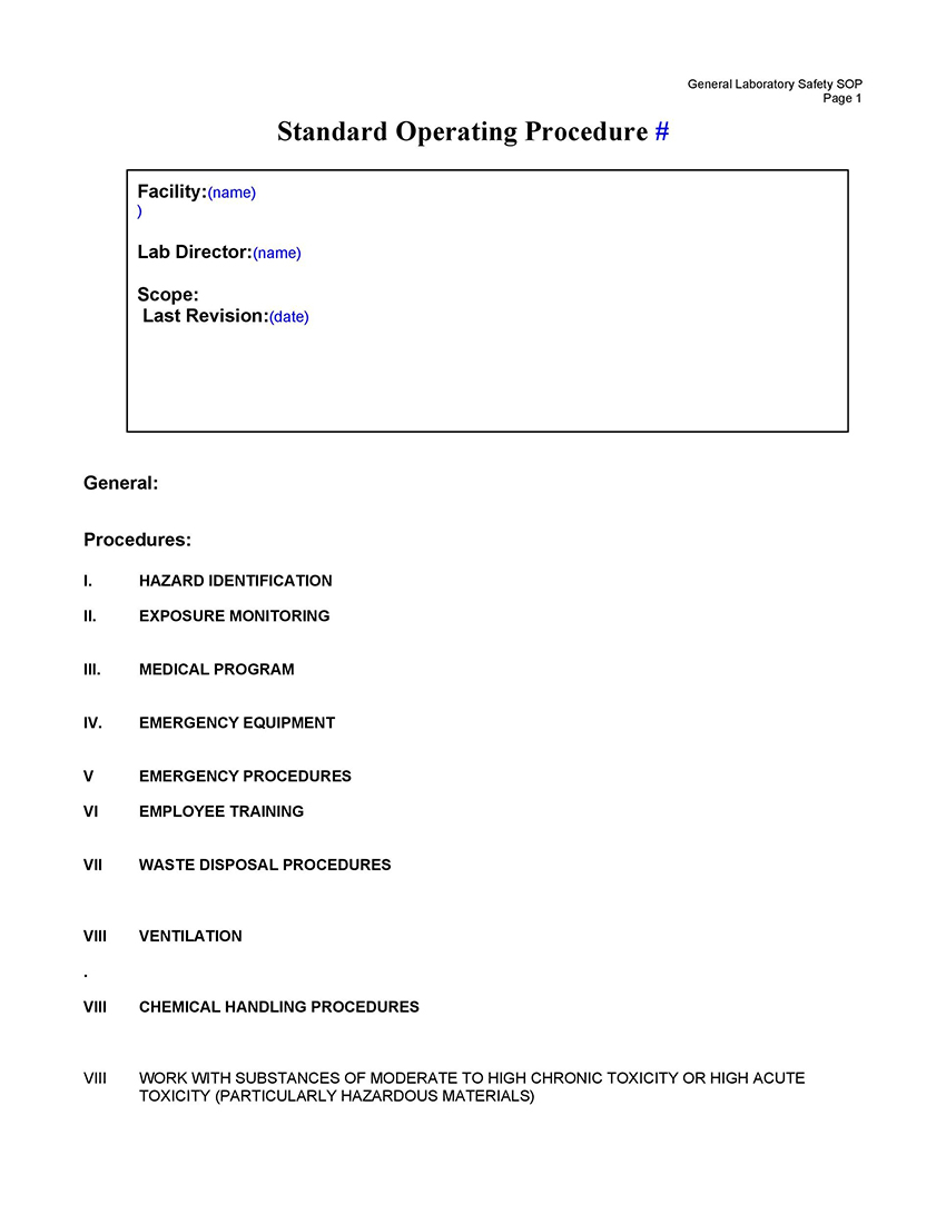 20 Best Free Microsoft Word Standard Operating Procedure SOP Templates ...