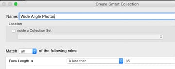 Filter to a range of focal lengths