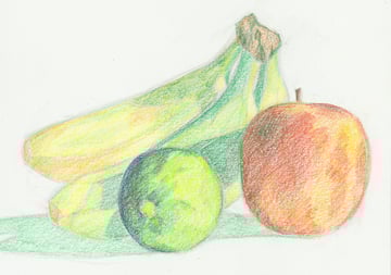 Coloring in the second layer on the bananas