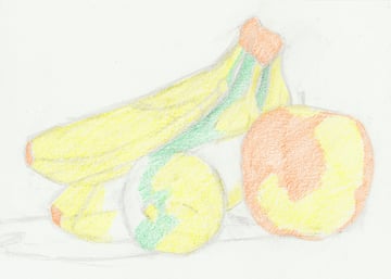 Pencil in the first layer of oranges for the still life