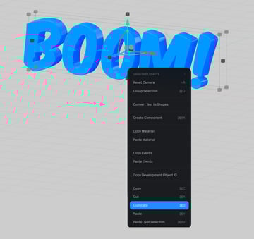 Duplicate text object